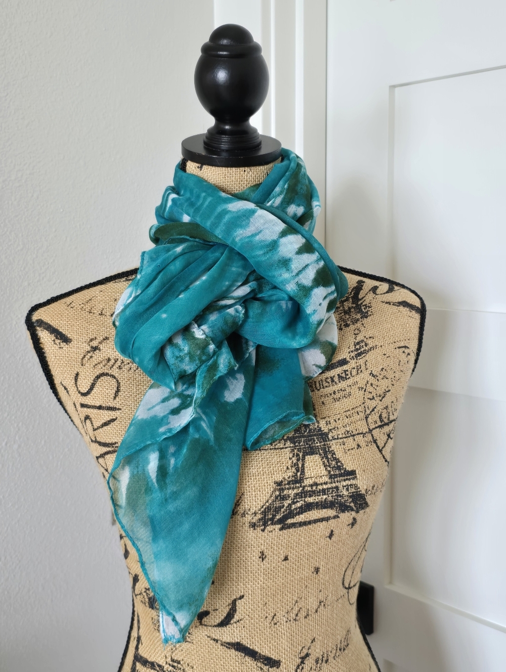 Large Peace Sign Handmade Tie Dye Wrap Scarf Peace Sign. Functional Art Textile.